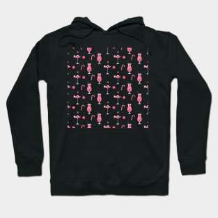 Pink Halloween pattern seamless with cocktail eyes, Trick Hoodie